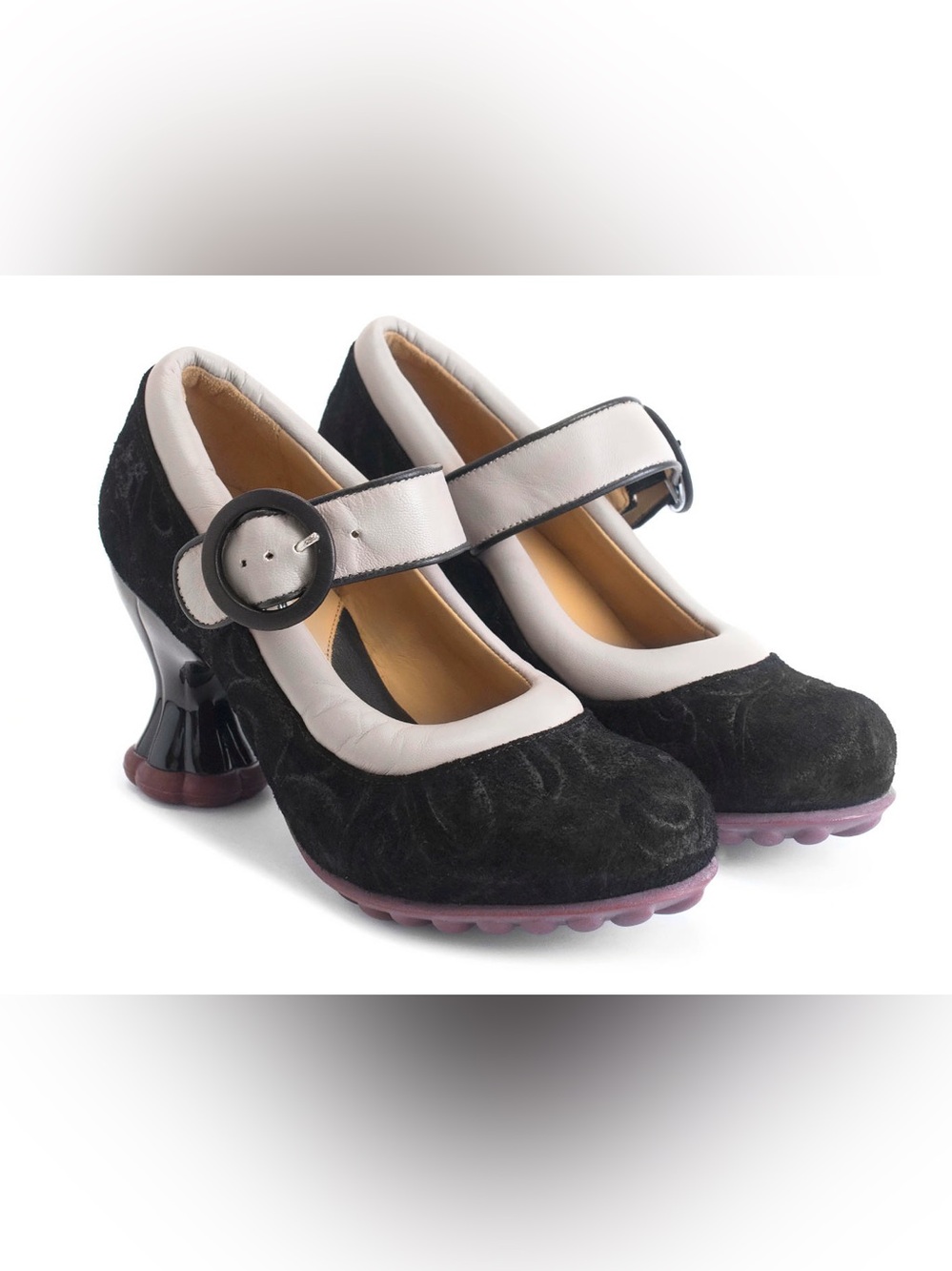 John Fluevog cosmos ceres Mary Jane in black/cream size 5
